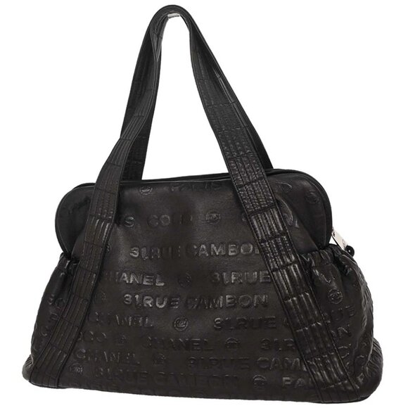Chanel Black Calfskin Rue Cambon Embossed Unlimited Shoulder Bag - Picture 2 of 11